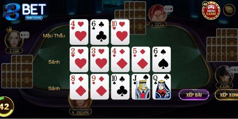 Quy trình chơi game bài Mậu Binh tại nền tảng